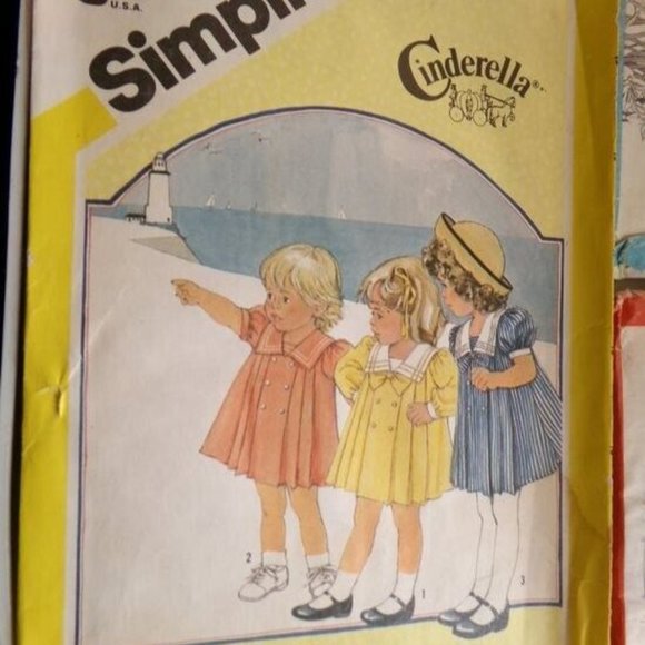 SIMPLICITY Vintage CINDERELLA Collection Patterns 1981 Lil Girls Frilly Dresses - Picture 2 of 7